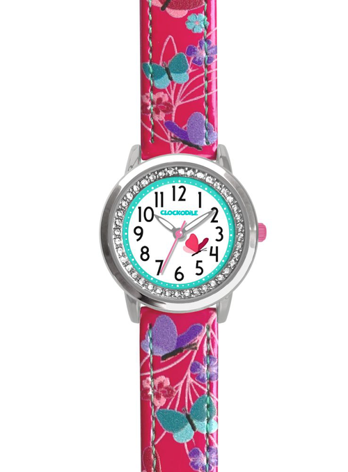 CLOCKODILE Růžové dívčí dětské hodinky MOTÝL CWG5151