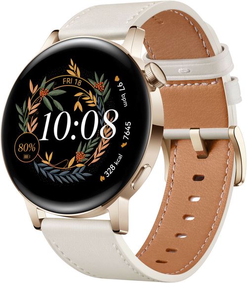 HUAWEI Watch GT 3 42mm Elegant Light Cold White Leather Strap 55027150