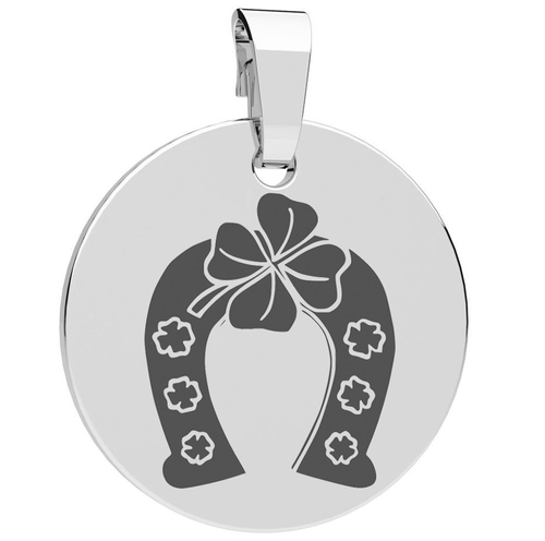 Stříbrný přívěsek podkova + čtyřlístek 12 mm