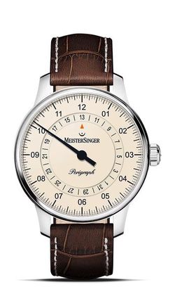 MeisterSinger Perigraph 38mm BM1103 - Kožený řemínek z hovězí kůže hnědé barvy