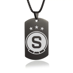 Velký ocelový přívěsek s logem klubu Sparta včetně řetízku