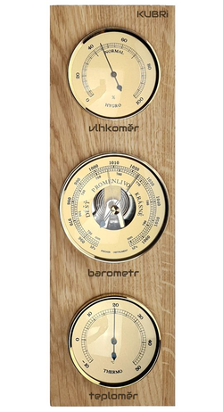 KUBRi 0221 - špičkový barometr s vynikající citlivostí v dubovém rámu