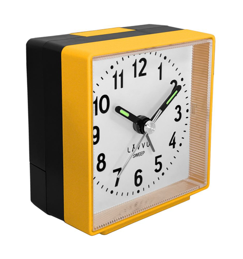 LAVVU LAS3015 - Žlutý budík SWEEP s plynulým chodem - 3 ROKY ZÁRUKA!