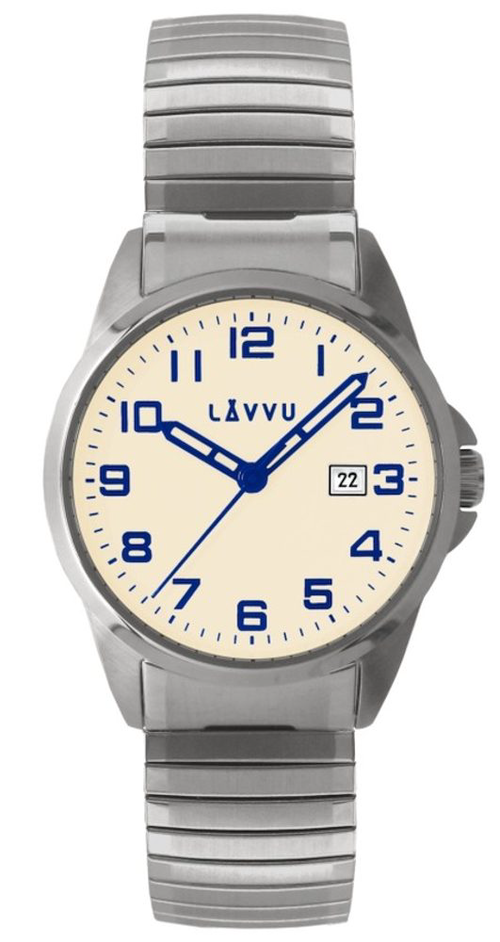 Pánské pružné hodinky LAVVU LWM0024 STOCKHOLM Big Beige