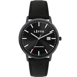 LAVVU Černé pánské hodinky Copenhagen Titanium Black