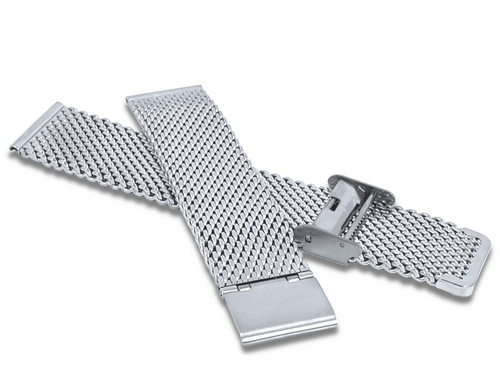 Stříbrný kovový tah LAVVU MESH Band Gun Silver - 20