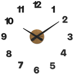VLAHA Dubové nalepovací hodiny MINIMAL vyrobené v Čechách - černé 59cm
