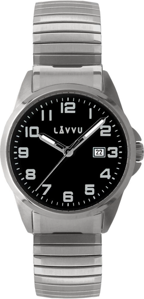 LAVVU Pánské pružné hodinky STOCKHOLM Big Black LWM0022