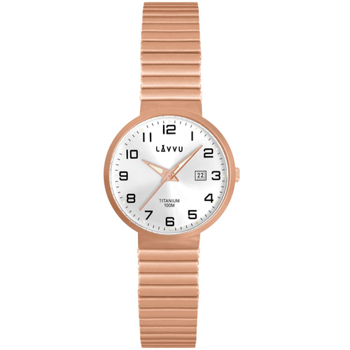 LAVVU LWL5042 Titanové pružné hodinky s vodotěsností LUNDEN Small Rose Gold