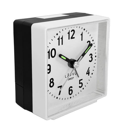 LAVVU LAS3016 - Bílý budík SWEEP s plynulým chodem - 3 ROKY ZÁRUKA!