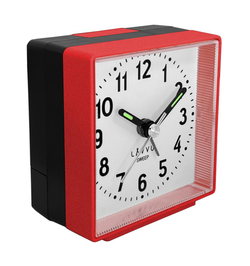 LAVVU LAS3011 - Červený budík SWEEP s plynulým chodem - 3 ROKY ZÁRUKA!