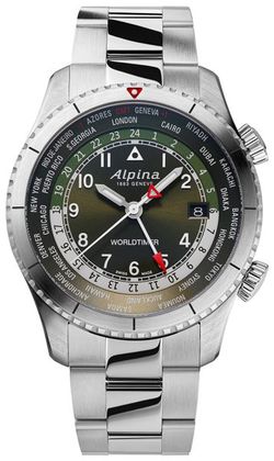 Alpina Startimer Pilot Quartz Worldtimer AL-255GR4S26B