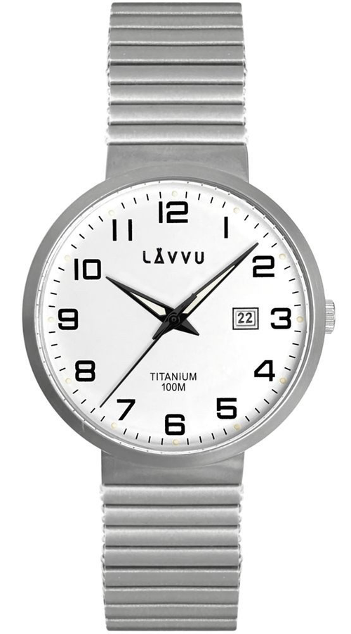 LAVVU LWM0220 Titanové pružné hodinky s vodotěsností LUNDEN White
