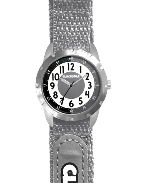 Šedé reflexní dětské hodinky na suchý zip CLOCKODILE REFLEX CWX0022