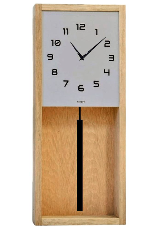 KUBRi 0301C - Kyvadlové hodiny české výroby z masivního dubu