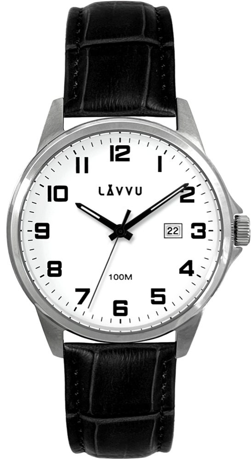 LAVVU Stříbrno-černé pánské hodinky ÖREBRO LWM0240