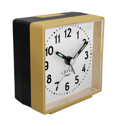 LAVVU Zlatý budík SWEEP s plynulým chodem LAS3013
